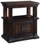 nightstand cathedral dark rustic pecan wood molding linen fold doors sh