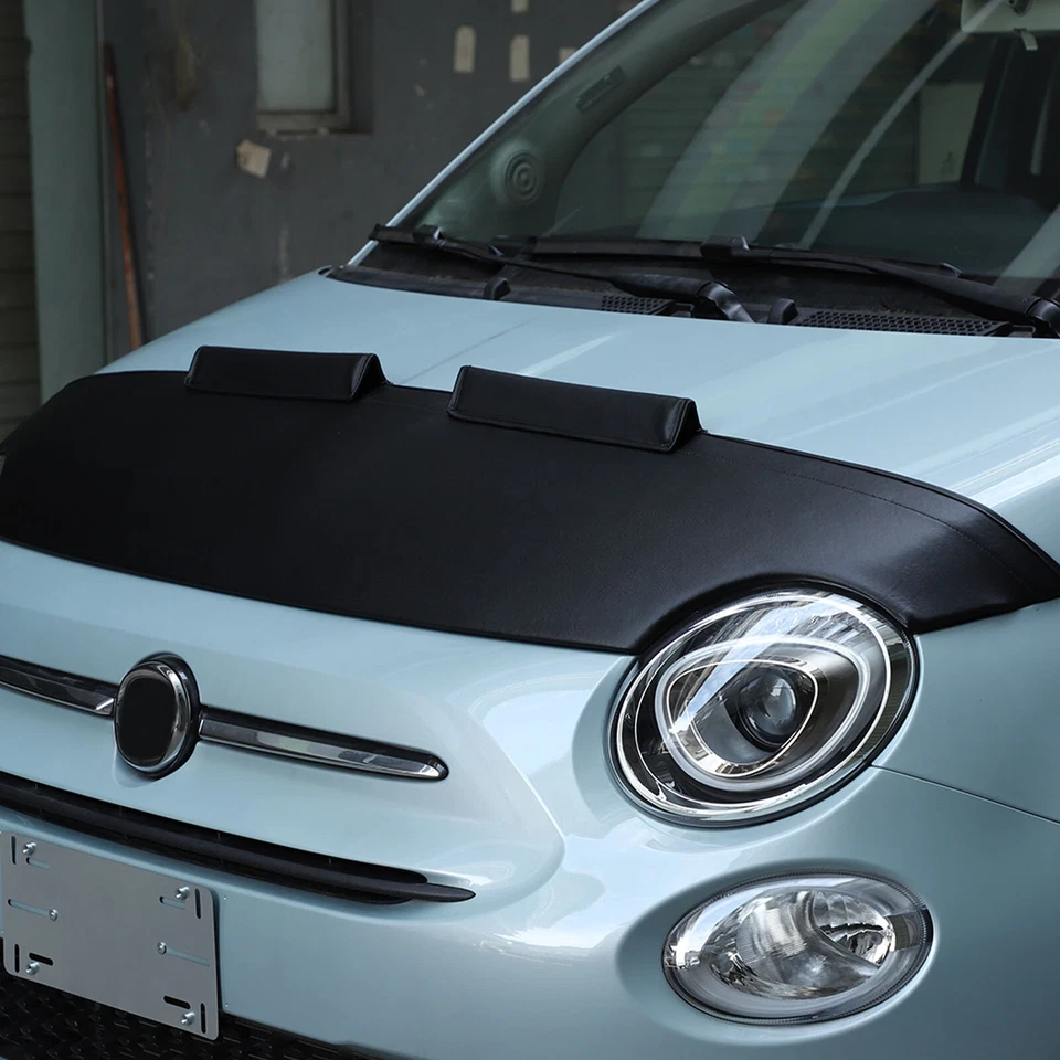 Lether Engine Front Hood Cover Bra Protector Fit For Fiat 500 Abarth 2007 - 2021 - Image 2 of 4