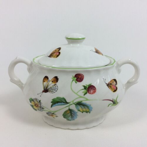 James Kent Old Foley England Erdbeere Schmetterling Staffordshire Zuckerdose (a)