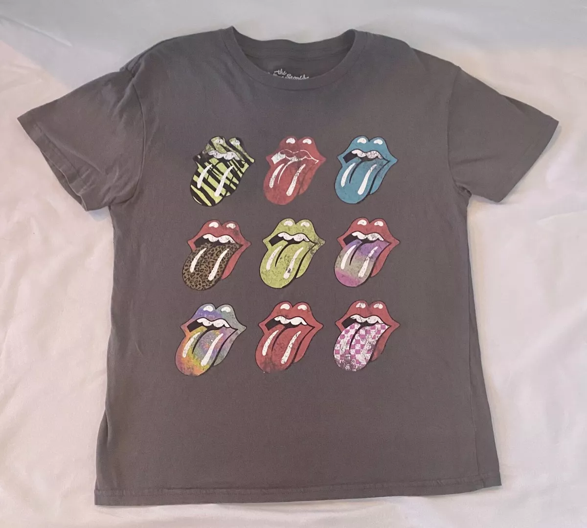 The Rolling Stones 9 Tongues T-shirt Size Medium Gray | eBay