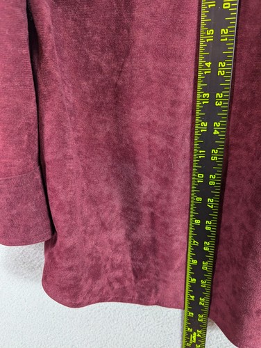 Knightsbridge Maroon Velour Button Up Shirt Flap Pockets Preppy 70s 80s Mens XL - Picture 7 of 9