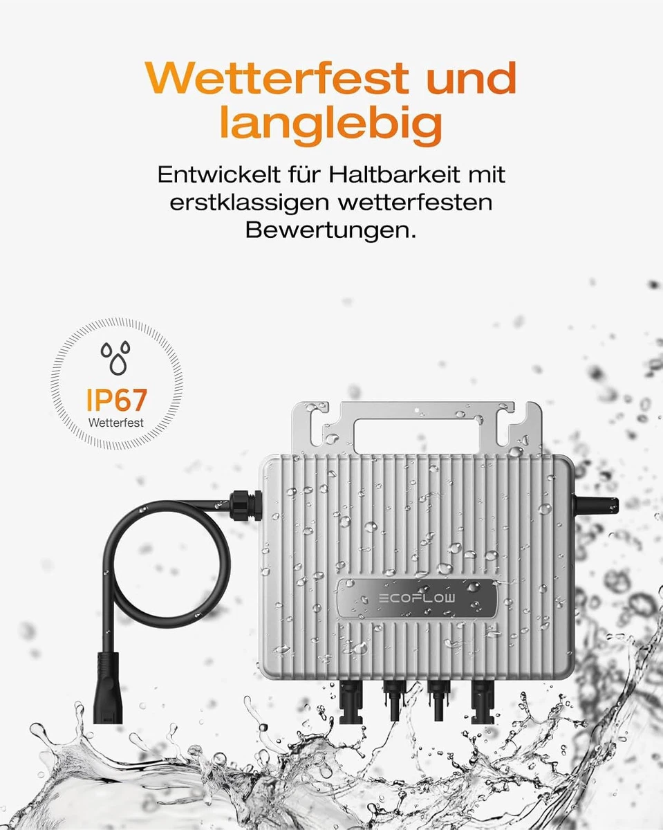 EcoFlow Stream MMPT Balkonkraftwerk Inverter 800W Mikrowechselrichter APP IP67