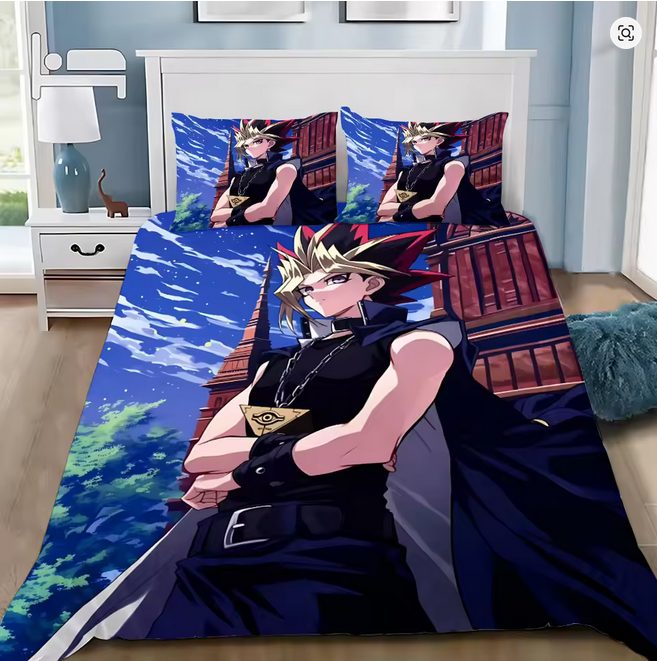 Yu-Gi-Oh Cartoon Duvet Cover Pillowcase Single Double King Bedding
