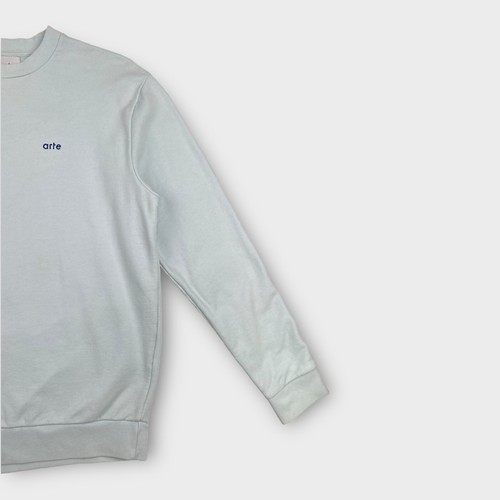 $132 Arte Antwerp Sweater Mens Medium Cruz Heart Raised Embroidery Pullover Blue - Picture 6 of 15