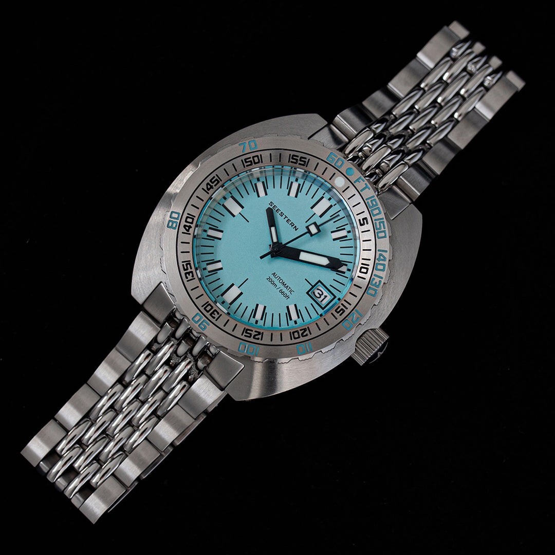 Seestern Vintage SUB 300 Blue 42mm 200m Automatic Men Diver Sport