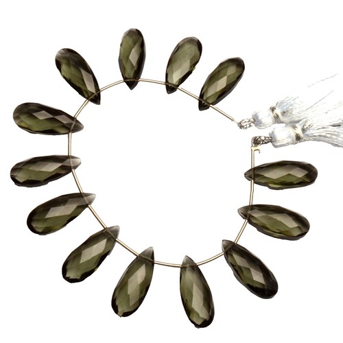 Perles Briolette En Quartz Topaze London Blue - Forme Goutte 20x8mm - Inde - Neuf