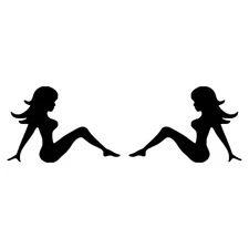 Pair of Mudflap Girl Vinyl Decals | Trucker Woman Silhouette  | Die Cut Stickers