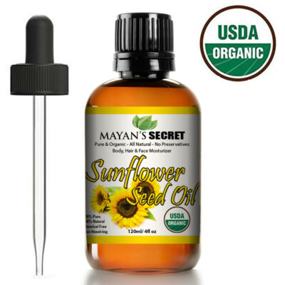 Mayan's Secret Sunflower Seed Oil 4oz   Unrefined Cold Pressed Oil for Skin