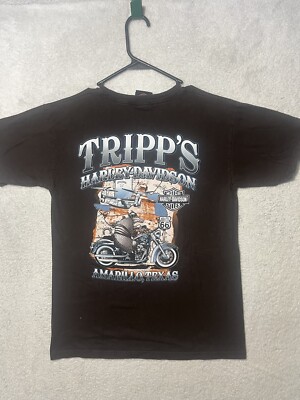 TRIPP'S HARLEY DAVIDSON T-SHIRT SMAll GRAPHIC EAGLE AMARILLO