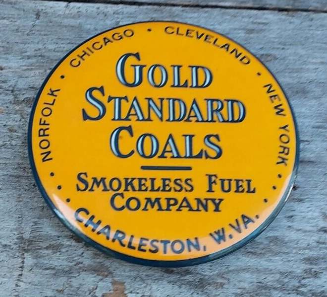 Old Advertising Premium Mirror GOLD STANDARD COALS Smokeless Fuel