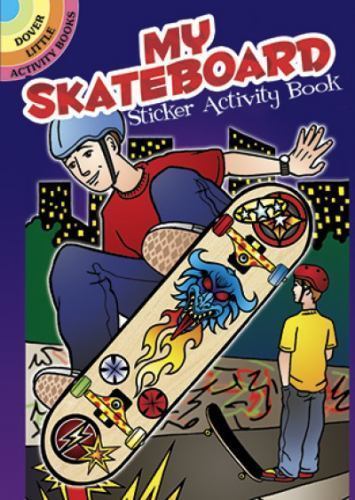 MY SKATEBOARD STICKER ACTIVITY BOOK, scene with guy and girl skaters 64 stickers