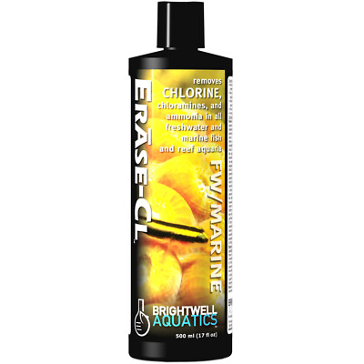 Brightwell Aquatics Erase-CL 500mL Water Conditioner Remove Chlorine & Ammonia