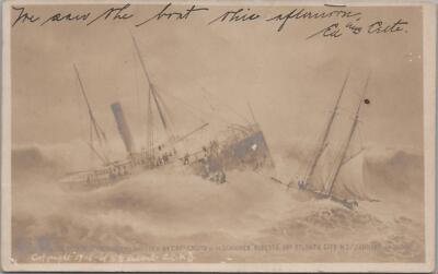 RPPC Postcard Passengers Crew Capicasto of Schooner Alberta Atlantic City NJ 