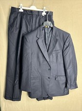 Jos A Bank Wool Blue Pin Striped 2 Piece Suit Mens 34x30 41R Signature Gold