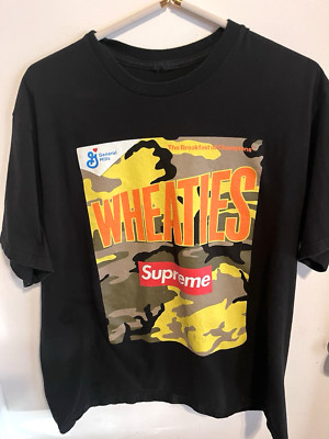 Supreme Wheaties Graphic T-Shirt Mens Size L Streetwear Classic No Care Tag
