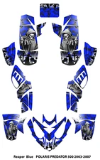 For POLARIS PREDATOR 500 2003-2007 Graphics Kits Decals Stickers Reaper BLUE 