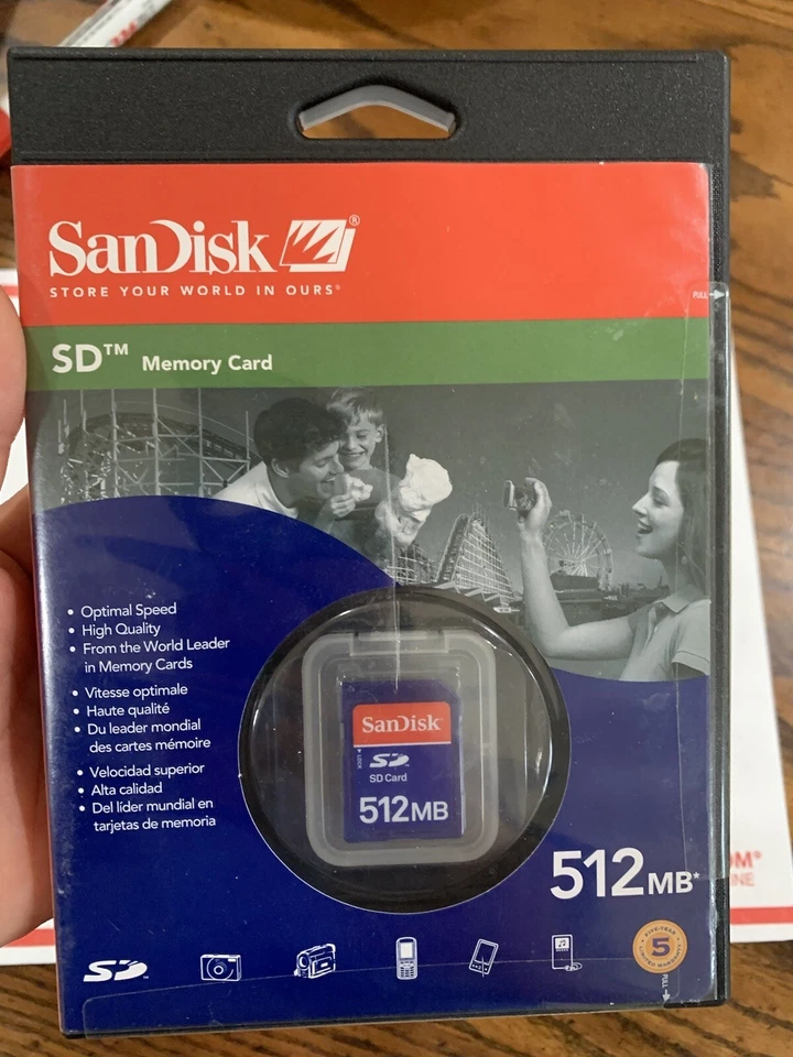 RARE (2006 )SANDISK SD 512MB Digital Card Flash Memory Card Sealed - Image 3 of 4