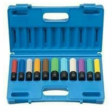 GREY PNEUMATIC 1511TP 1/2" Drive Wheel Protecting Thin Wall Impact Socket Set 