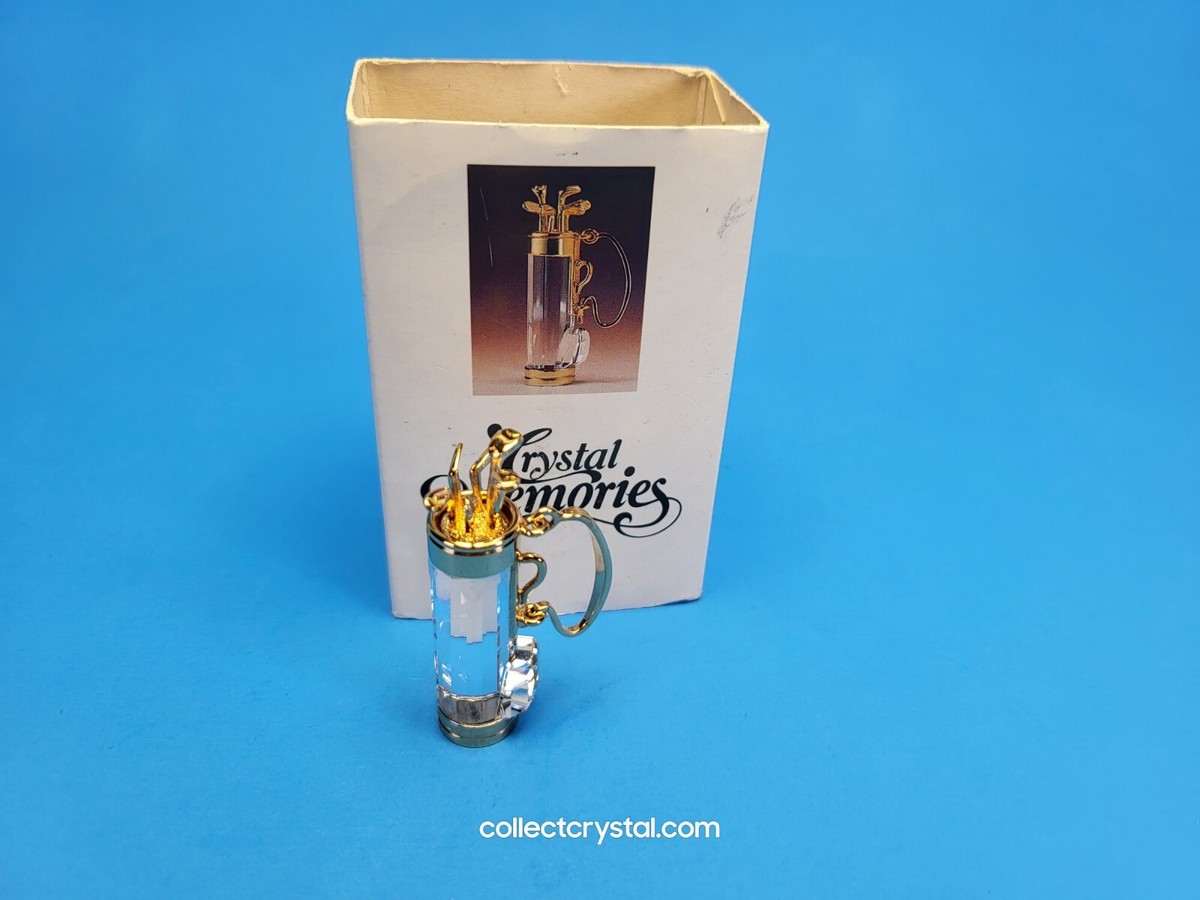 Swarovski Figurine Crystal Memories -Golf Bag and clubs Gold
