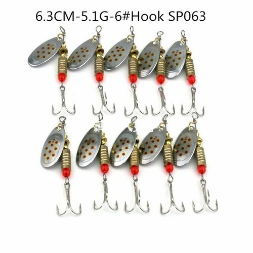 10PCS Lot Fishing Lures Metal Spinner Baits Bass Tackle Crankbait Spoon Trout - Picture 14 of 20