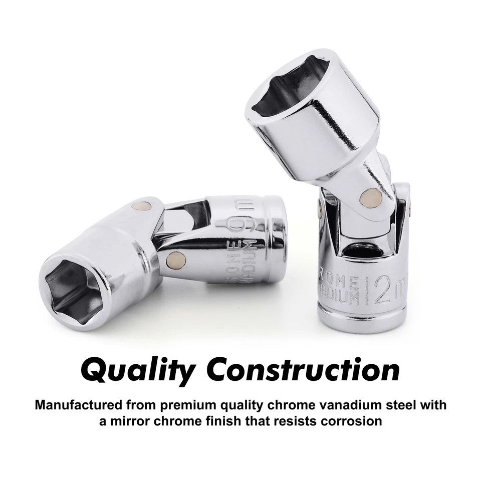 1/4" Drive Metric Universal Joint Impact Socket Set,Swivel Head CR-V 12 PCS - Image 4 of 4