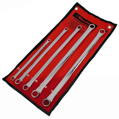 Neilsen 5-teiliges 8 mm bis 19 mm extra langer flacher Ring Luftfahrt Schraubenschlüssel Schraubenschlüssel Set