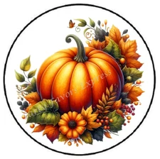 PUMPKIN FLORAL THANKSGIVING ENVELOPE SEALS LABELS STICKERS PARTY FAVORS