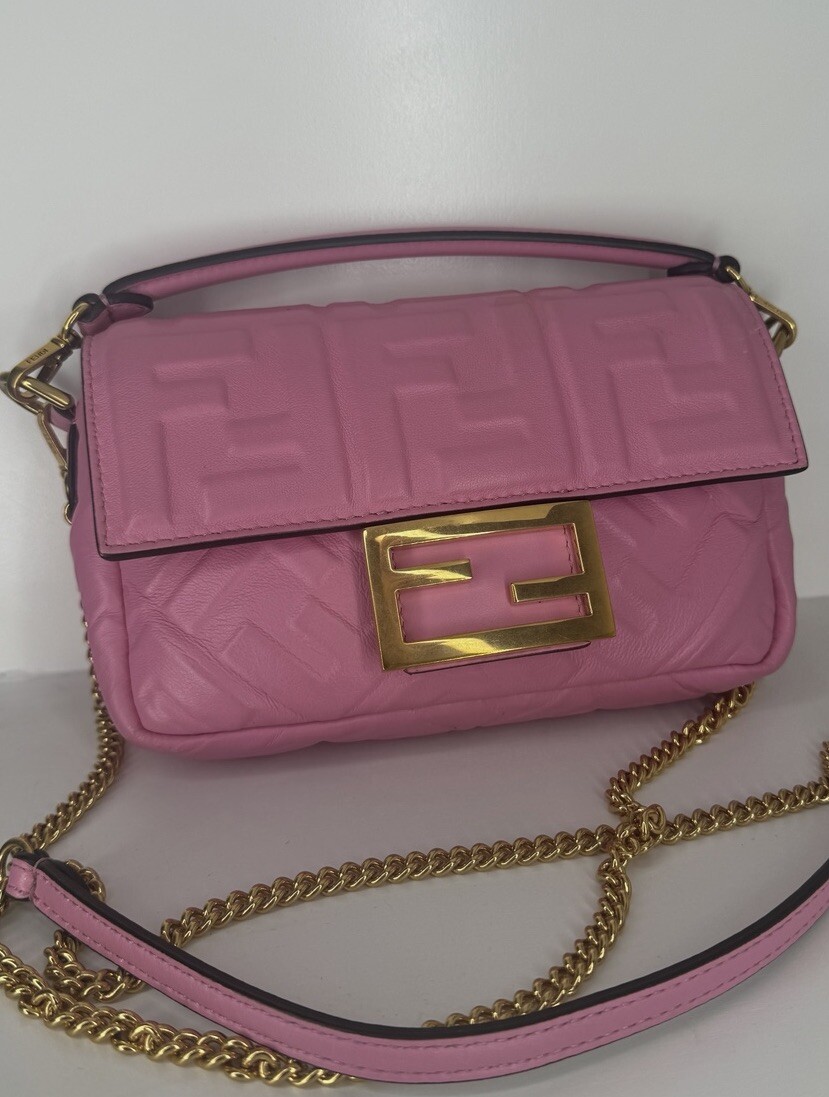 Fendi Baguette Mini Bag Pink Leather | eBay