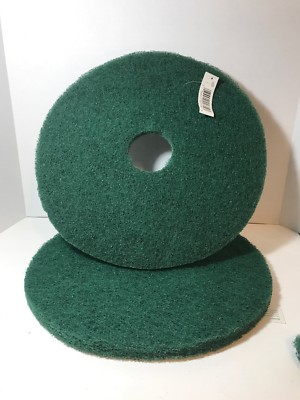 Set Of 2 Hard Floor Buffing Pads Green 17 Inch Round 1 Inch Thick  New With Tags