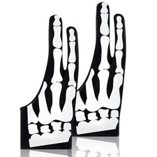 Jecery 2 Pieces Skeleton Artist Glove with 2 Finger for Drawing Tablet Digita...