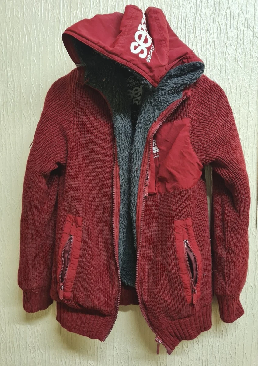 Crosshatch knitted hoodie cheap
