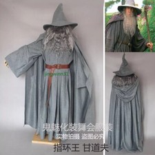 The Hobbit Gandalf Cosplay Costume Wizard Outfit Suit Wig Beard Halloween Prop