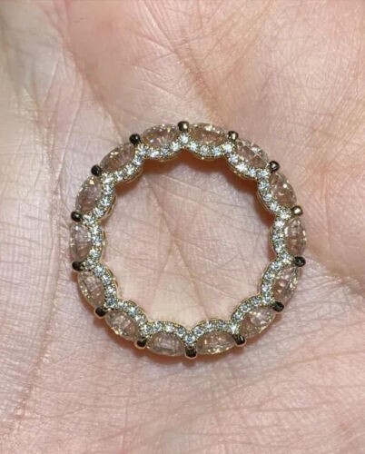 3Ct Round Lab-Created Moissanite Wedding Full Eternity Band Ring 14k Gold Plated - Picture 3 of 6