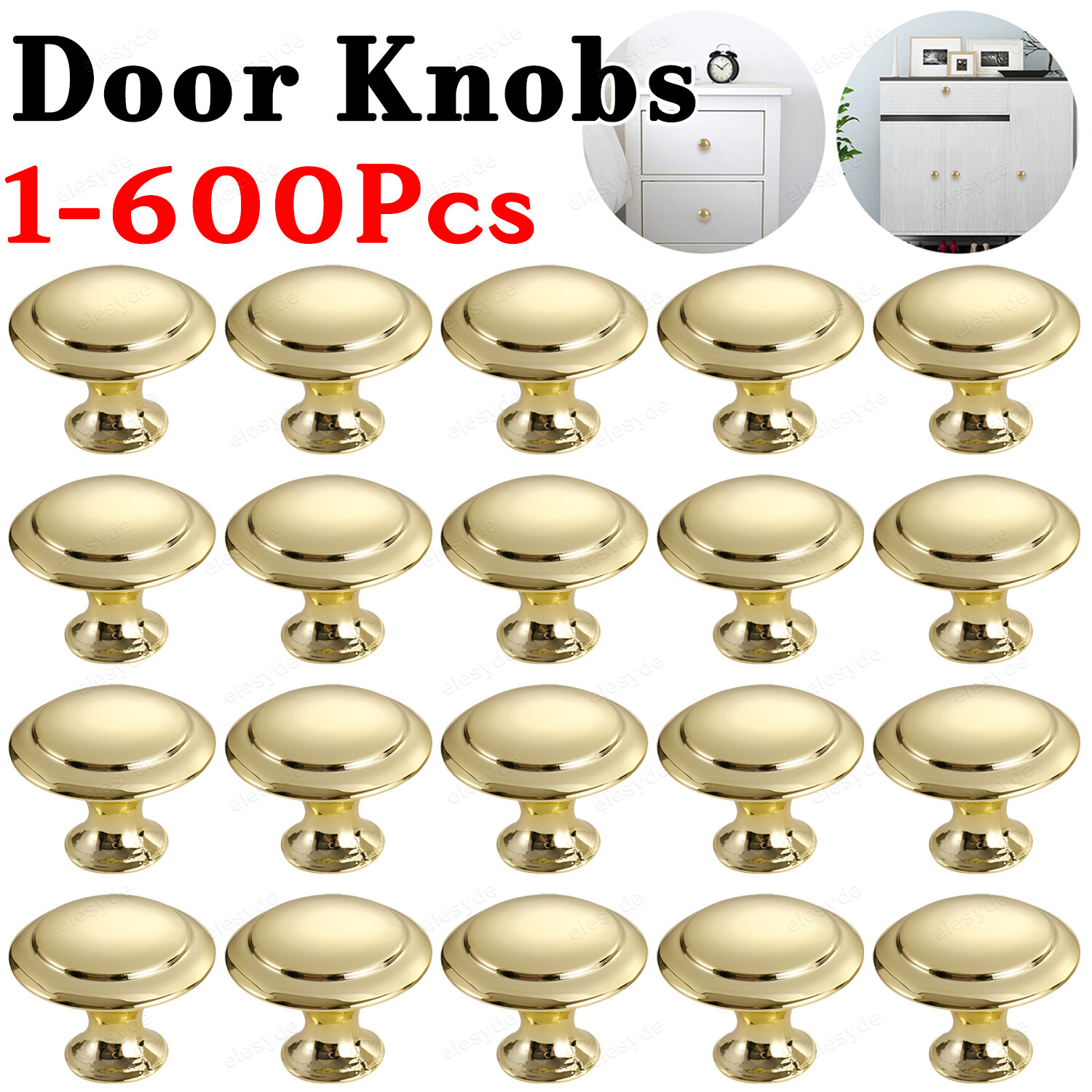 Lot Cabinet Knobs Drawer Pulls Door Handles Kitchen Hardware Round Handle Golden