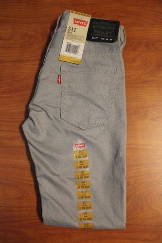NEW BOYS LEVIS 511 SLIM FIT GRAY DENIM JEANS SZ 8,10,12,14,16,18 NWT - Picture 2 of 5