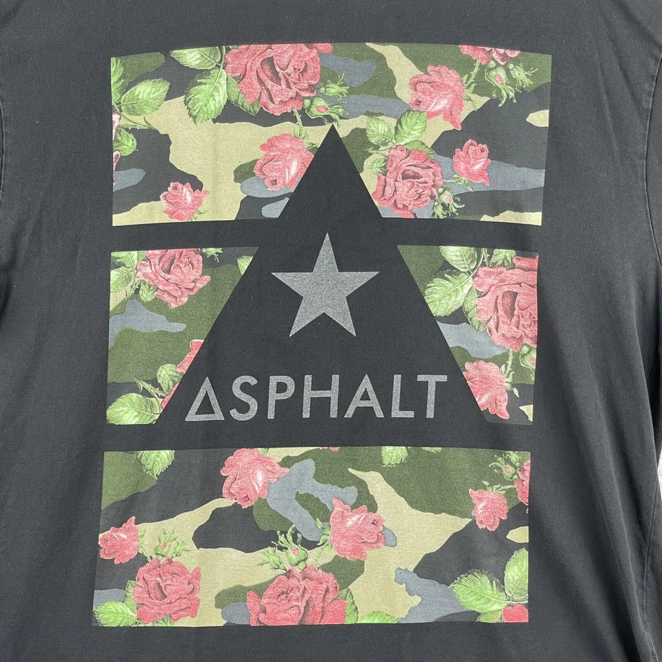 Asphalt Yacht Club Delta Floral Camo T-Shirt Black Size 2XL - Imagem 3 de 4