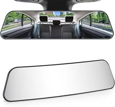 JOYTUTUS 12 Inch Panoramic Rearview Mirror, Interior Clip-On Wide Angle Convex