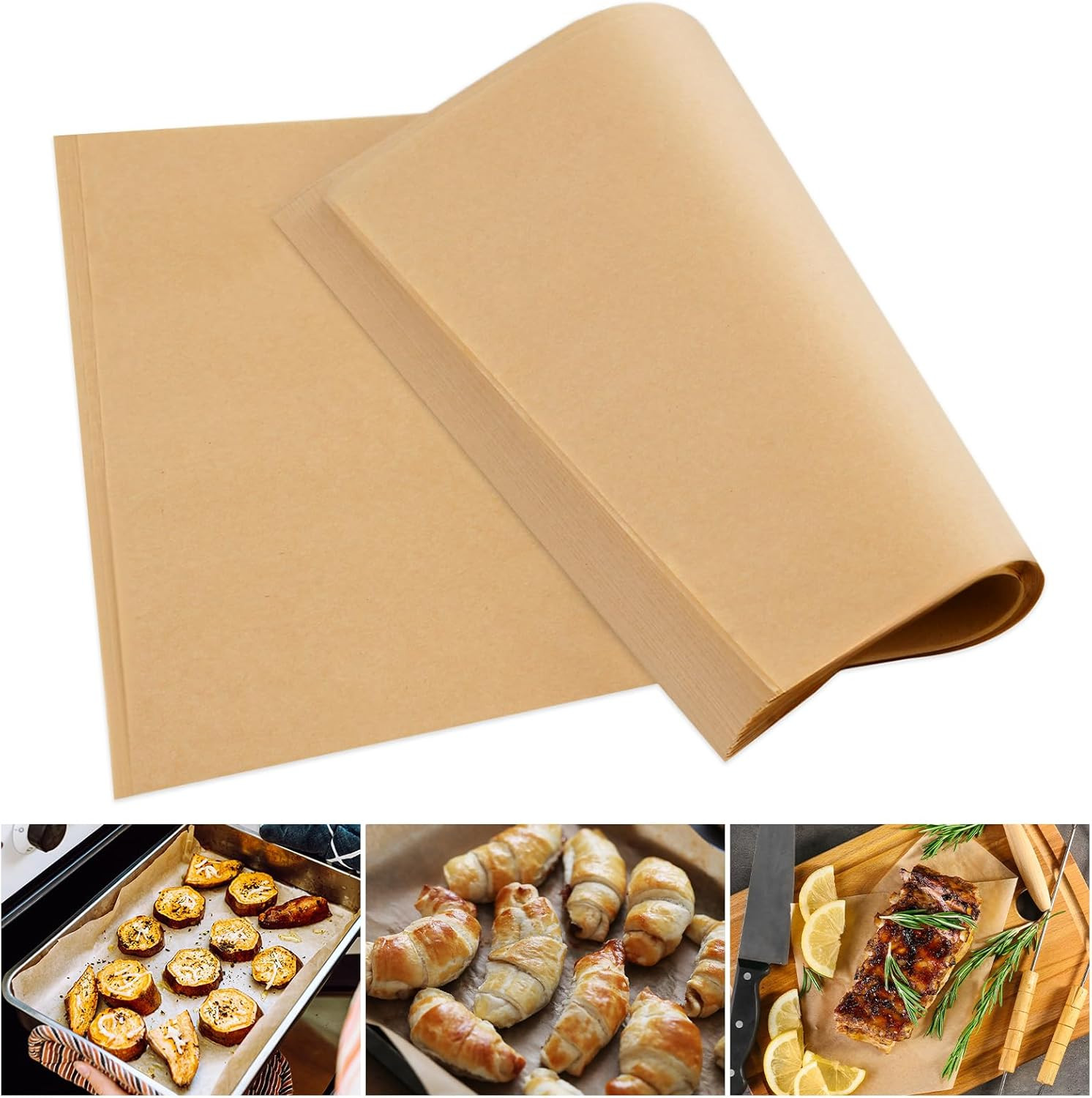 Vivinin 110 Pcs Parchment Paper, 10.7 X 13.6In Parchment Paper Sheets, Unbleache
