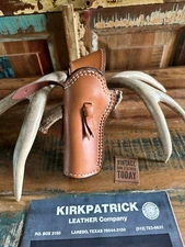 Custom Kirkpatrick Brown Leather Lined Western Holster for Colt SAA Left
