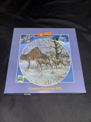 Country Christmas 1990 Collector Plate Lowell Davis ''Wintering Deer'' 3290/7,500