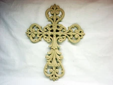 Cast Iron Cross with Cream / Off White Distressed Finish