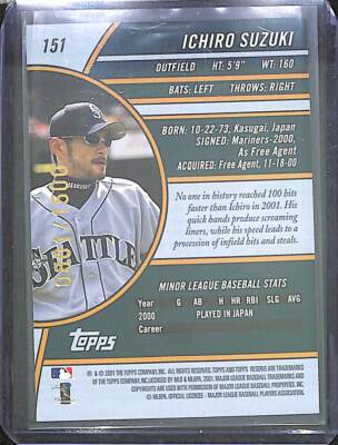 Ichiro MLB 2001 Topps Reserve RC #151 Rookie Card 1500枚限定