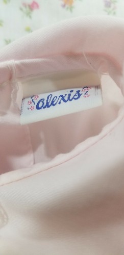 Vtg. ALEXIS PINK LACEY BUBBLE ROMPER EMBROIDERED TULIPS Baby girl /doll 12M - Picture 5 of 11