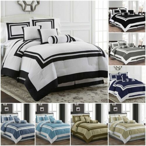 Chezmoi Collection 7-Piece Hotel style Comforter Set Full, Queen, King, Cal King - Photo 1 sur 16