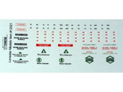 HO 1/87 Lonestar 12021 Decals for Lumber Trucks Boise Cascade Weyerhauser 2 sets