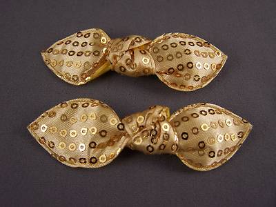 set pack 4 Gold Black sequin sparkle BOW 3.25 display picture 1
