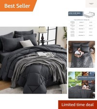 King Comforter Set - 7-Piece All Season Bed in a Bag King, Ultra Soft Bedding...