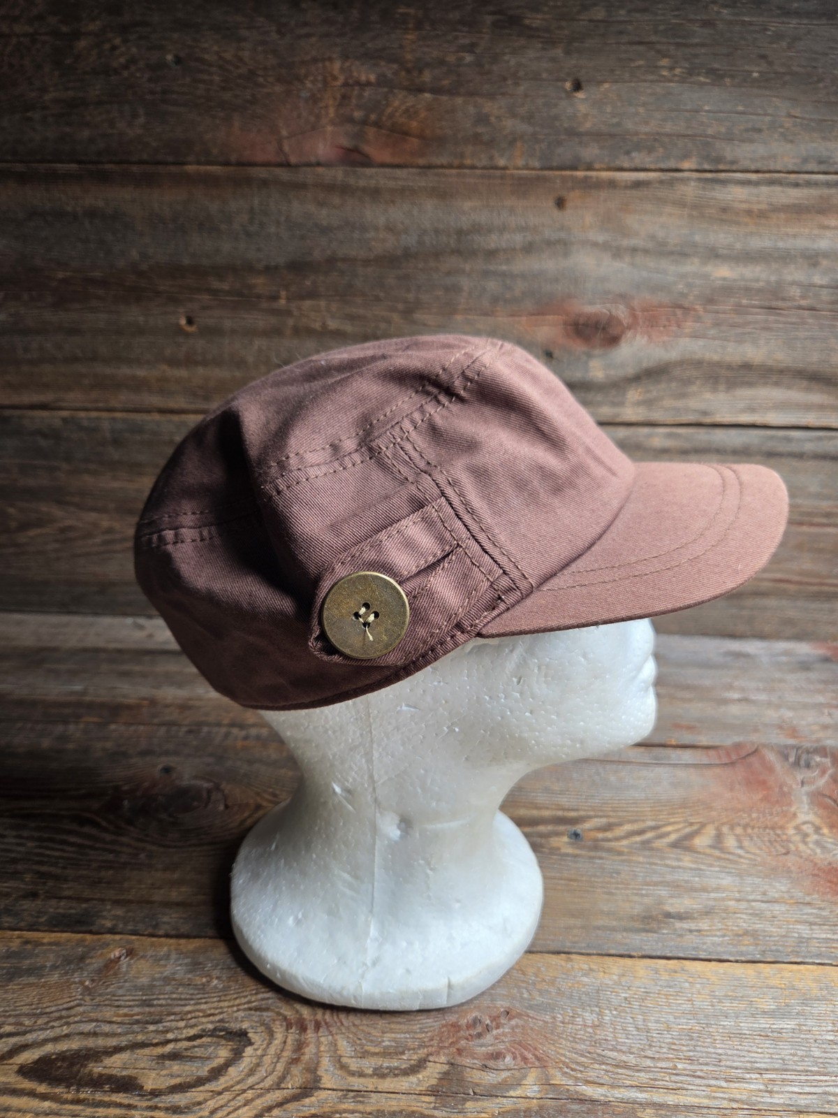 Lei Women's Brown Solid Button Causal Cap - image 6