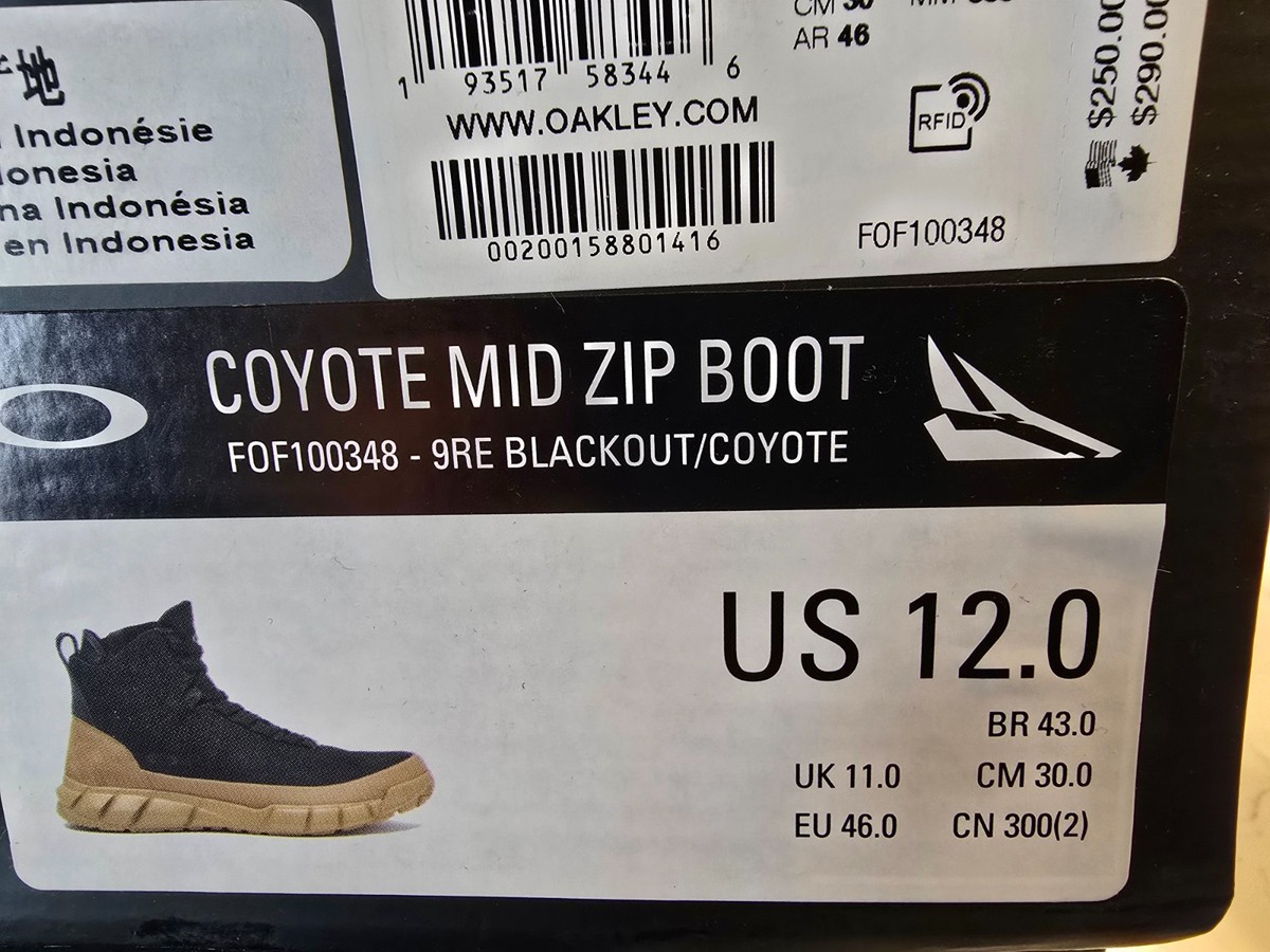 MENS OAKLEY COYOTE MID ZIP BOOT Black / Tan FOF100348-9RE Men's