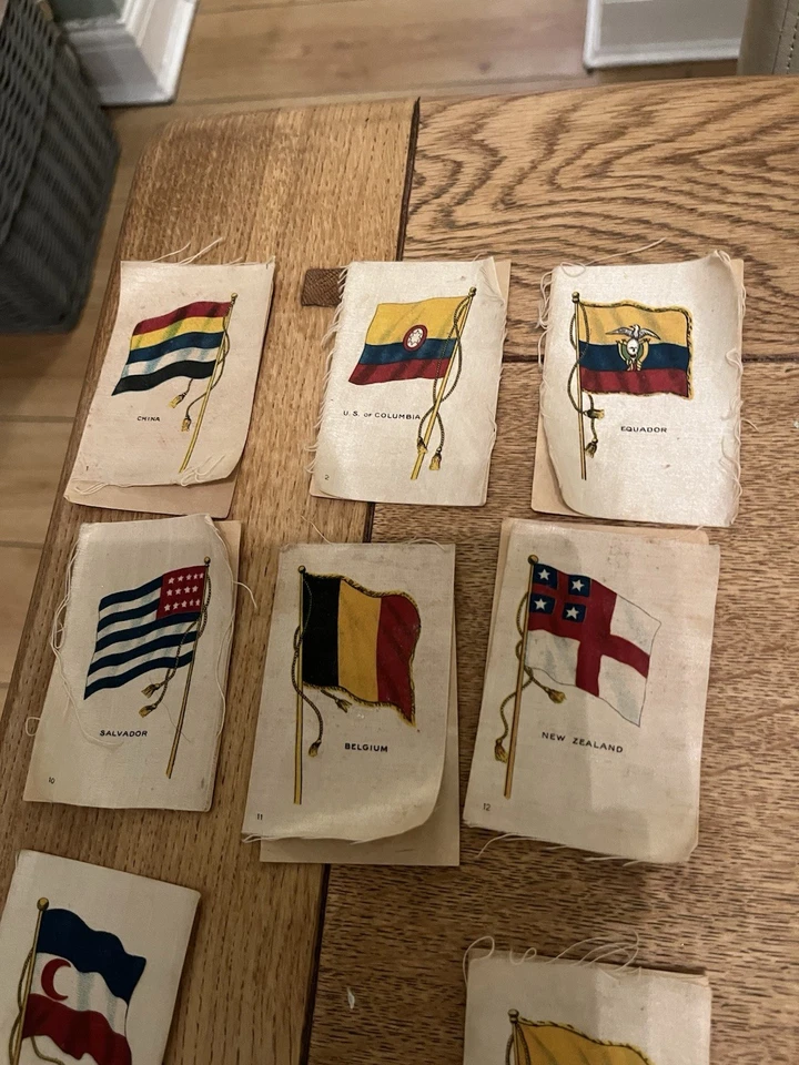 1900’s Vintage Silk Cigarette Cards By Kensitas Wix Flags Of All Nations (57) - Image 4 of 4